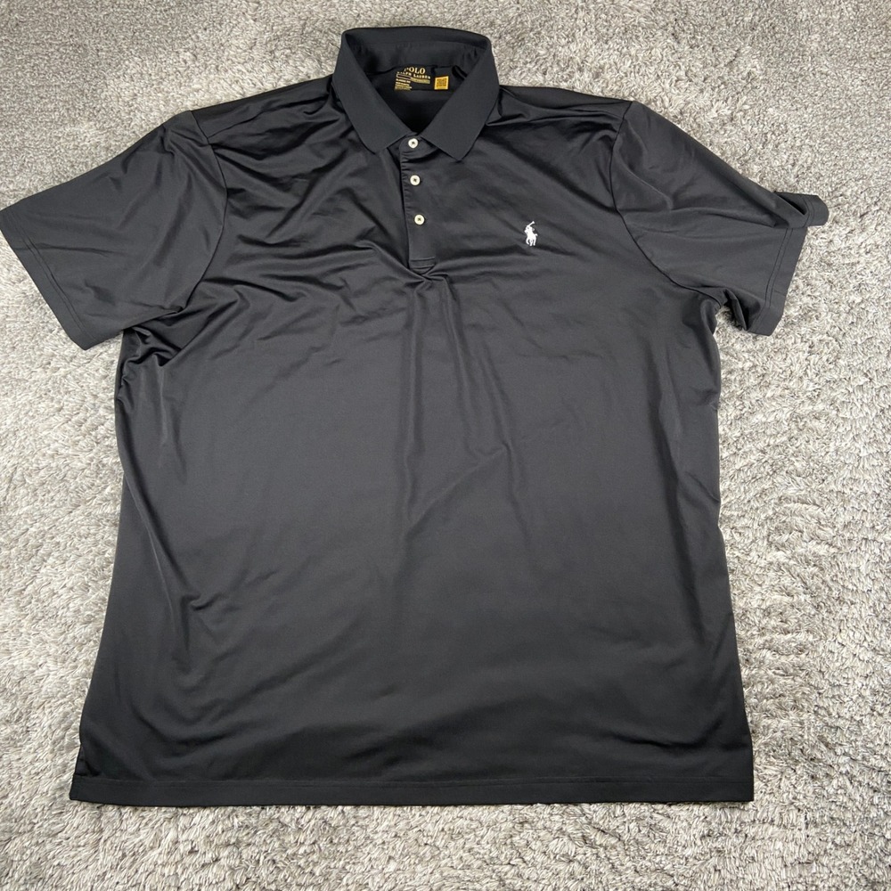 Polo Ralph Lauren Performance Polo Shirt Mens XXL Black Classic Fit Short Sleeve